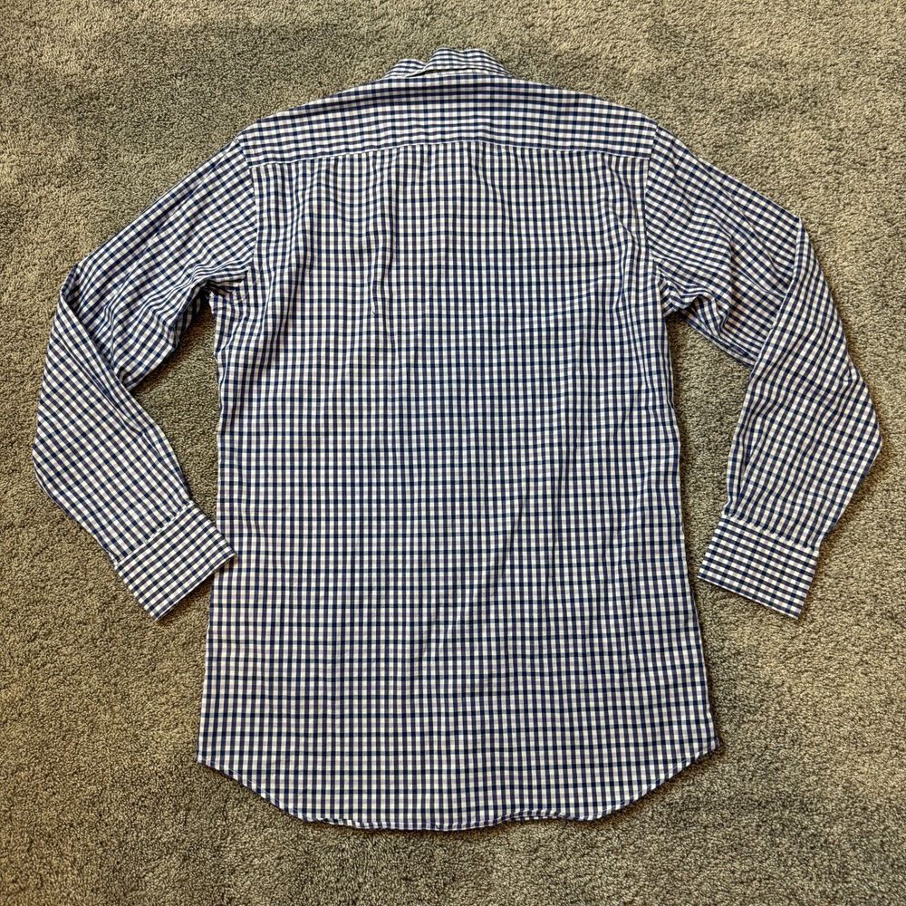 Tailorbyrd Collection Shirt Men Small Blue/Purple Plaid Trim Fit Stretch - Picture 6 of 7
